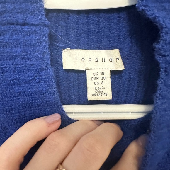 Electric Blue Cropped Turtleneck TopShop - Picture 3 of 3